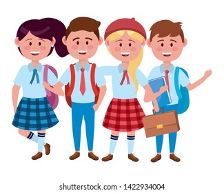 Boys and girls kid of school design