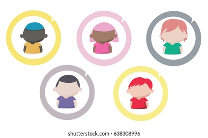 Boys and girls logo and character design. 