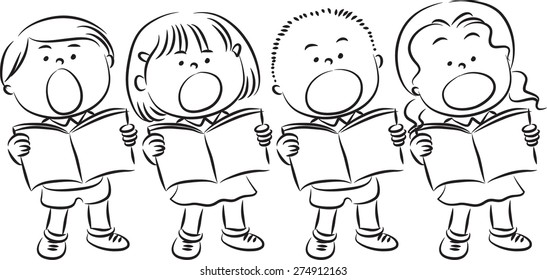 Boys Girls Reading Stock Vector (Royalty Free) 274912163 | Shutterstock