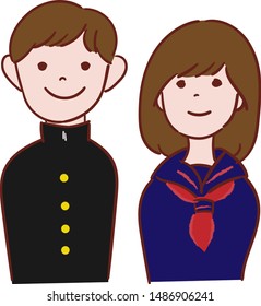 Boys and girls in school uniform