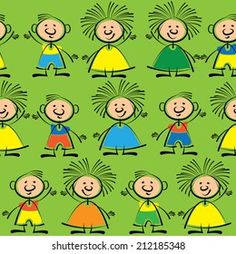 boys and girls seamless pattern