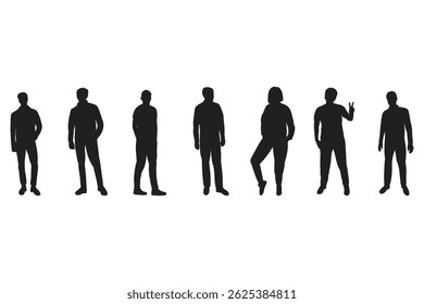 boys and girls standing silhouette 