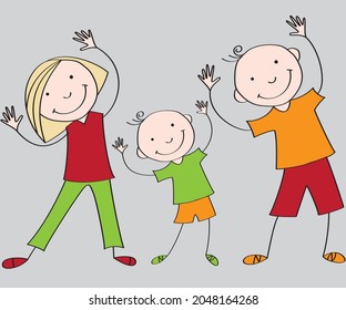 boys and girls study and play, walk, sing