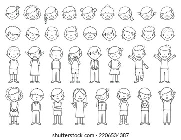 Boys and girls vector character design