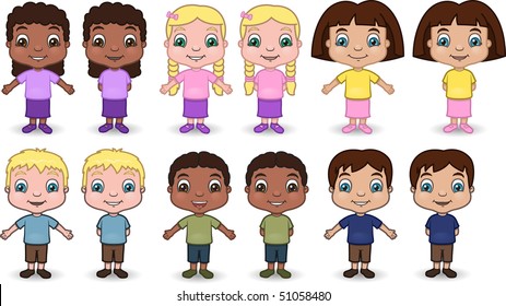 Boys and Girls - vector illustrations