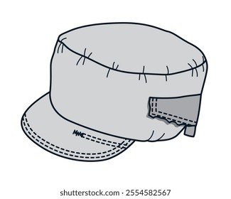 Boys hat vector design technical drawing by adobe illustrator.