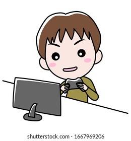 Chicos conectados a juegos de Internet