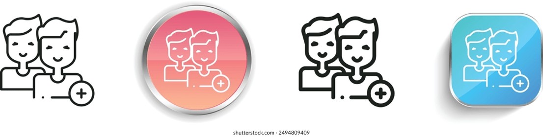 boys icon. Thin Linear, Regular and Button Style Design Isolated On White Background