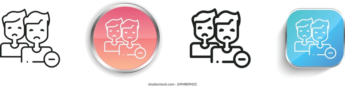 boys icon. Thin Linear, Regular and Button Style Design Isolated On White Background