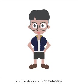 Boy's illustration with half length sleeves
