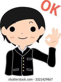 Boy's Japanese student diligent OK.eps
This is a vector illustration.