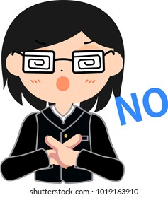 Boy's Japanese student Glasses NO.This is a vector illustration.