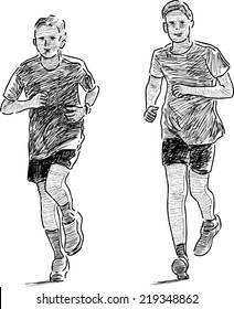 boys jogging