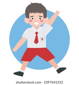 boys kid lets jumping. back to school 