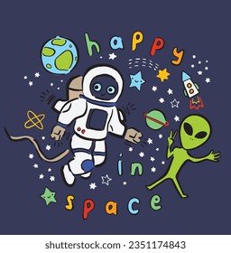 boys kids fast track cosmic connection planet space astronaut alien fantasy sci-fi stars rocket t-shirt graphic placement print vector artwork