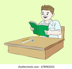 The boys are learning to read.