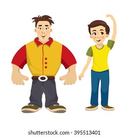Boys are measured growth. giant. boy 