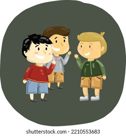 boys meeting up with friends
