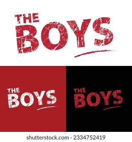 The Boys Meme, The Boys writtern meme, sticker label, isolated vector illustration, red, white and black. moderen lates design.