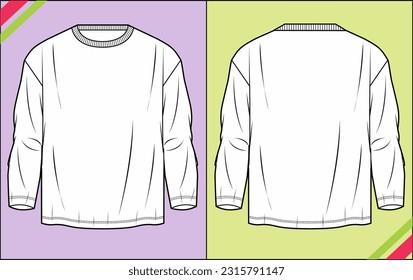 BOYS MENS CREW NECK RAGLAN TRENDY LONG SLEEVE TECHNICAL FASHION FLAT SKETCH
