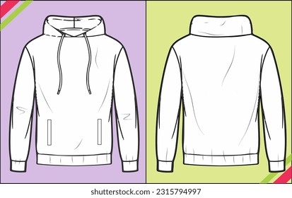 BOYS MENOS HOODIE TÉCNICA FASHION FLAT SKETCH