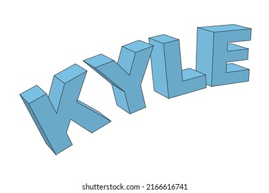 The Boys Name Kylee In 3D Block Letters Isolated On A White Background