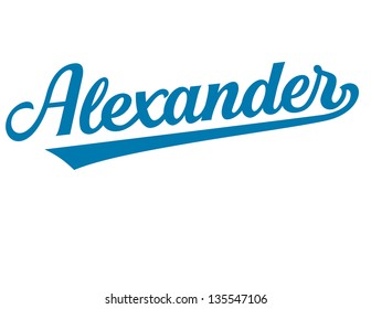 Boys Names Athletic Vector Lettering Series: Alexander