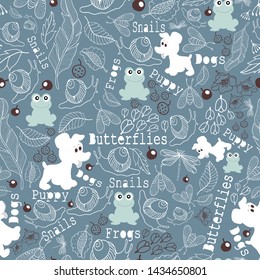 Boys Pattern with Blue background