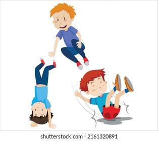 boys play and fell down character