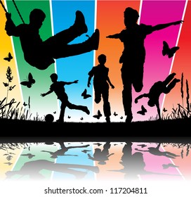 Boys Playing Abstract
