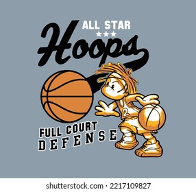 Boys playing Basketball vector, Hoops star and All star