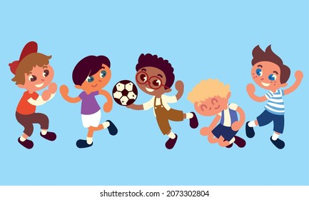 boys playing cartoon icon set