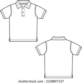 Boys Polo Shirt Short Sleeve Technical Stock Vector (Royalty Free ...