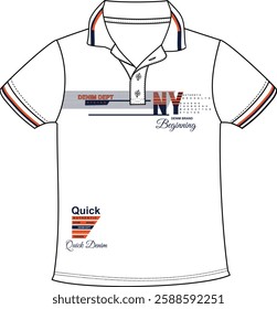 boys polo t shirt new York outline print vector art