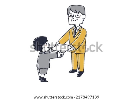 Boys receiving diplomas and diplomas Set 2 of children learning and growing
