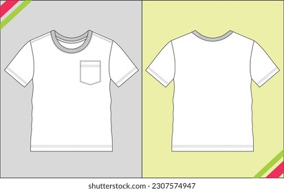 BOYS REGULAR SHORT SLEEVETECHNICAL FASHION FLAT SKETCH