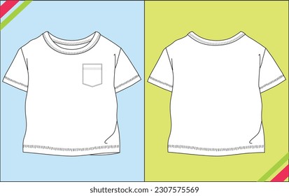 BOYS REGULAR SHORT SLEEVETECHNICAL FASHION FLAT SKETCH