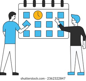 Los chicos están programando el calendario.