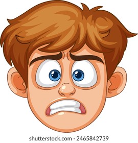 A boy's shocked and worried face