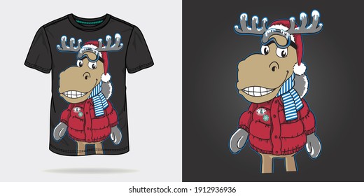 Boys Short Sleeve shirt Print Design Animal 