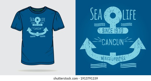 Boys Short Sleeve shirt Print Design Sea Life