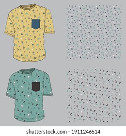 Boys Short Sleeve T shirt pattern Print Design
