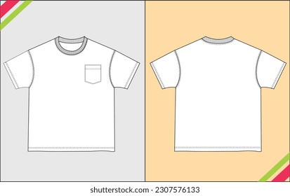 BOYS SHORT SLEEVETECHNICAL FASHION FLAT SKETCH