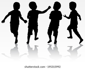 Boys Silhouettes Stock Vector (Royalty Free) 195315992