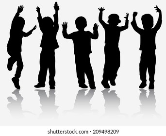 Boys Silhouettes Stock Vector (Royalty Free) 209498209 | Shutterstock