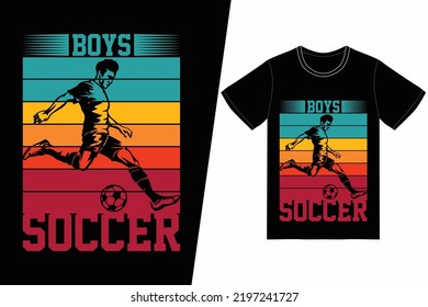 Boys soccer Soccer design. Soccer t-shirt design vector. For t-shirt print and other uses.