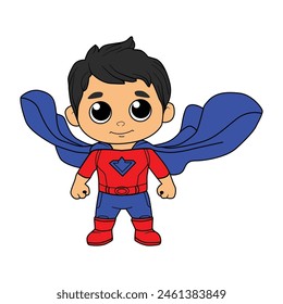 Boys in superhero costumes on white background