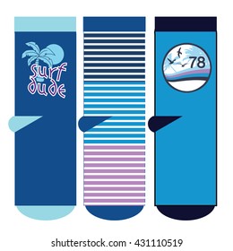 Boys surf socks design set