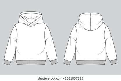 BOYS SWEAT HOODIE FLAT SKETCH