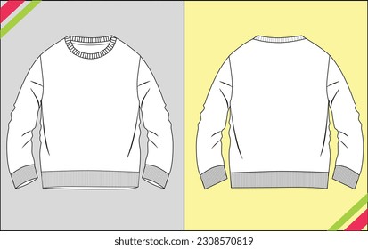 BOYS SWEAT SHIRT LONG FULL SLEEVETECHNICAL FASHION FLAT SKETCH